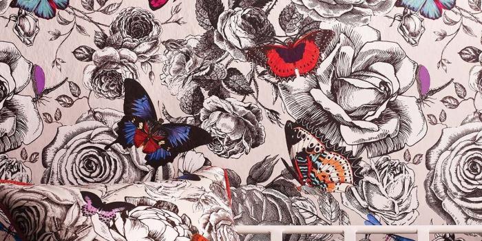 1299x1732 Butterfly Garden wallpaper and fabric designed exclusively for