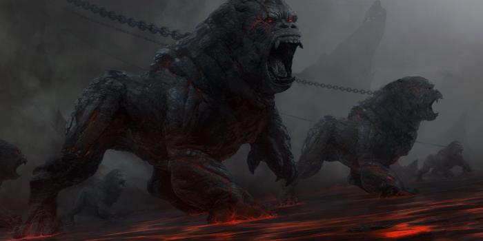 1920x1200 HD wallpaper: animals, art, Beast, chains, creature, Dark, demons