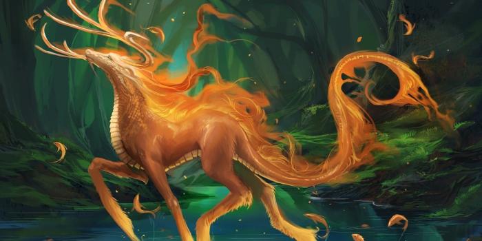 1600x1000 Download wallpaper Art, animal, beast, fire free desktop wallpaper