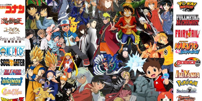 5116x3212 HD anime wallpaper collage. hunter x hunter, detective conan, yugioh