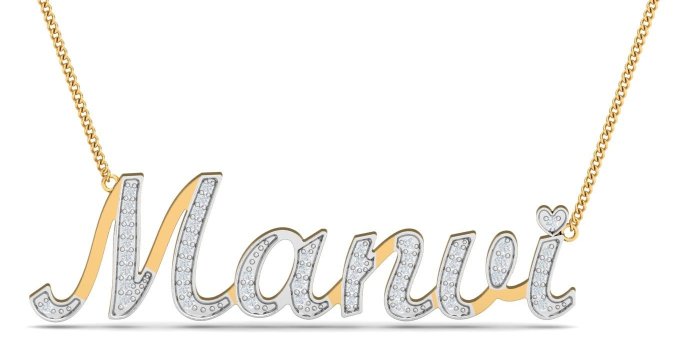 1400x1400 Manvi Name Pendant - KuberBox.com