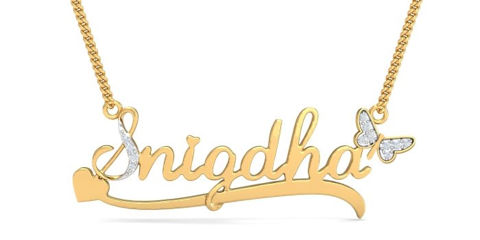 1400x1400 Snigdha Diamond Name Pendant - KuberBox.com