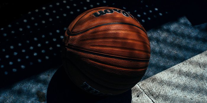 2560x1440 Download wallpaper 2560x1440 basketball ball, basketball, shadow