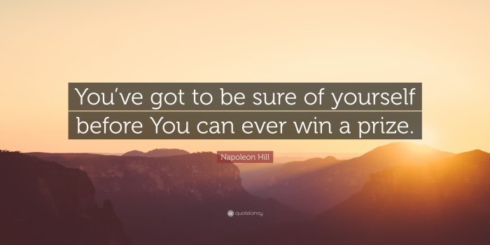 3840x2160 Napoleon Hill Quote: “You've got to be sure of yourself before You