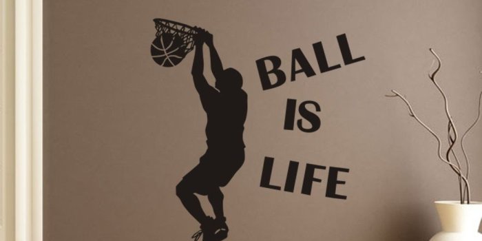 1000x1000 US $1.69 22% OFF|Hot Sale 1PC Wallpaper Ball Is Life Sport Playing  Basketball Wall Sticker for kids rooms Mural Decor Decal Removable New-in  Wall