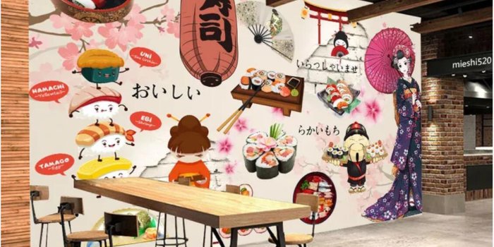 1130x832 3d wallpaper custom photo mural Japanese food sushi restaurant catering  tooling wall wall art canvas pictures wall tapestry 3d