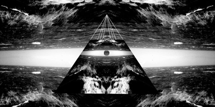 1680x1050 Sea waves illustration, eyes, pyramid, abstract HD wallpaper