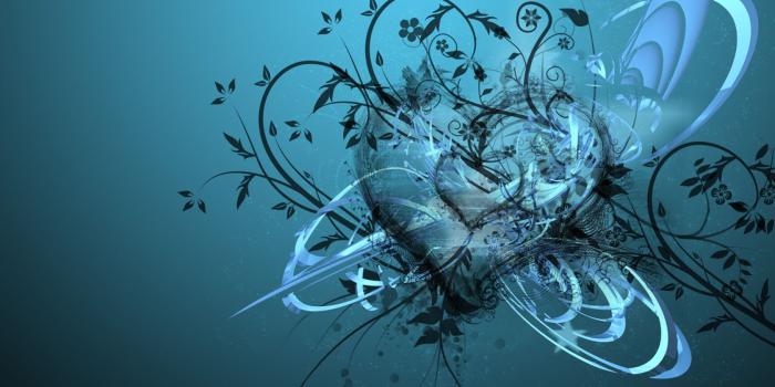 1680x1050 abstract, blue, hearts :: Wallpapers