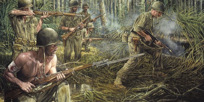 3840x2160 soldiers, war, World War II, Pacific :: Wallpapers