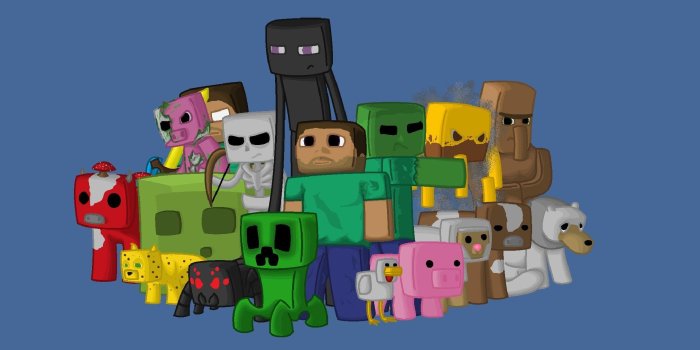 2176x1104 Minecraft Backgrounds - Characters From Minecraft (#1729994) - HD