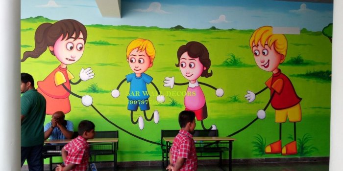 1280x720 3D wallpapers, mural painting, Play School painting, cartoon