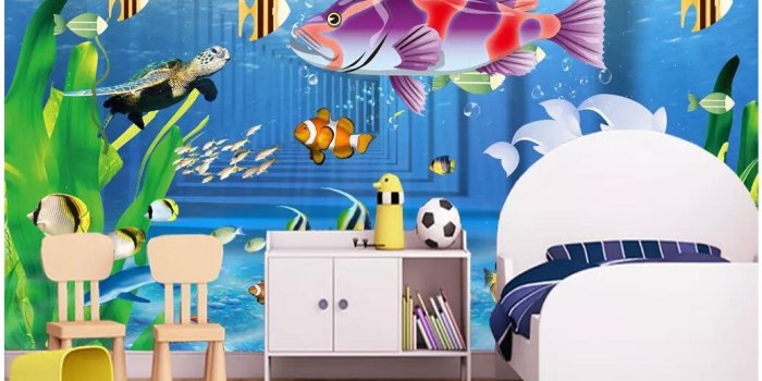 1035x849 3d wallpaper custom photo Children s room sea world fish school background  painting Home decor 3d wall murals wallpaper for walls 3 d