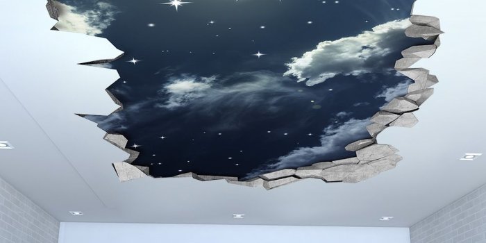 1000x1000 Night Sky 3D Effect Ceiling - 3d Wallpaper - 3d wall decals - 3d printed -  3d wall art - 3d art - Wall Sticker - Wall Decal