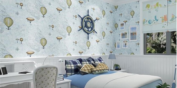 1000x800 beibehang Fashion High School Decorative Paintings Kids Room Boy 3d  Wallpaper Sailing Map Hot Air Balloon Bedroom Wall paper