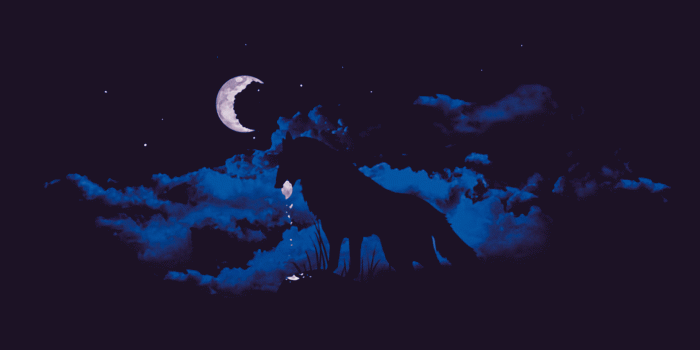 1920x1080 4510690 #moonlight, #fantasy art, #Moon, #night, #clouds, #wolf
