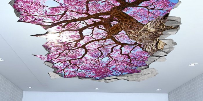 1000x1000 Sakura Cherry Tree Ceiling - 3d Wallpaper - 3d wall decals - 3d printed -  3d wall art - 3d art - Wall Sticker - Wall Decal - SKU: SCT3DW