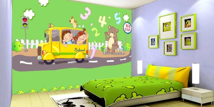1200x800 Custom-3d-photo-wallpaper-bedroom-mural-highway-bus-Bear-digital-HD