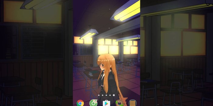 1280x720 Anime School Girl 3D-Android live wallpaper (vertical mode)