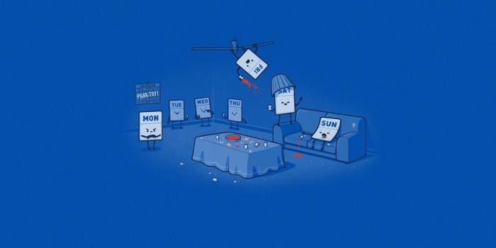 1600x1200 minimalistic, humor, day, funny, party, monday, fun art, Tuesday