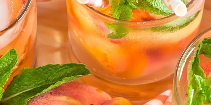 750x1334 Summer fruit drinks, peaches, mint 750x1334 iPhone 8/7/6/6S