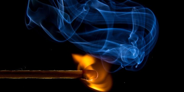 1366x768 Match Fire Abstract Orange Blue Flames Dark Wallpaper – WallpapersByte