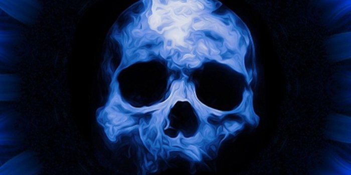 1080x2160 Download 1080x2160 Skull, Blue Flame, Pattern Wallpapers for Huawei