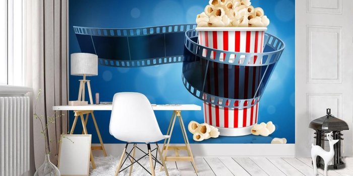 1134x739 Amazon.com: Popcorn Movie Theatre Wallpaper Woven Self-Adhesive Wall