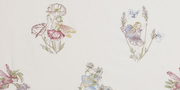 900x1000 Meadow Embroidered Flower Fairies Fabric by Jane Churchill | Jane