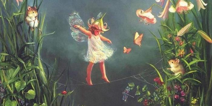 1024x768 Fairy In Flower Field Wallpapers