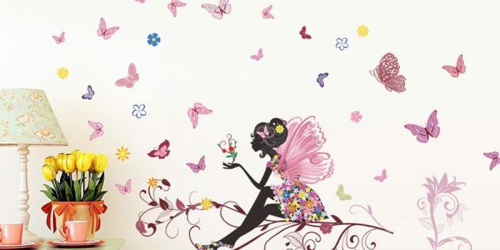 1000x1000 US $2.77 11% OFF|2019 Colorful Butterfly Birdcage Wall Sticker Flower Fairy  Decals Adhesive Living Room TV Wallpaper Kids Bedroom Home Decoration-in