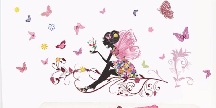 1000x1000 Classic Flower Fairy Wall Stickers Girl's room Bedroom Nursery Art Home  Decor Decals DIY Wallpaper Mural Eco-friendly Poster dc8