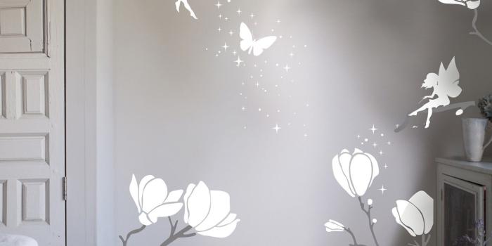 1289x1067 Flower Fairy Wall Stickers