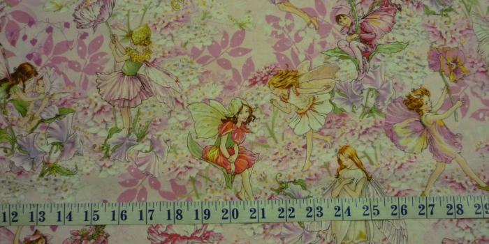 2048x1536 Petal Flowers Fairies Pink Michael Miller Cotton Quilting Fabric 1/2 YARD