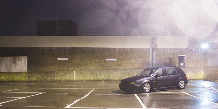 1920x1200 VW Mk4 Golf Black Magic Boser Hood Bokeh Lowered Stance - Phone