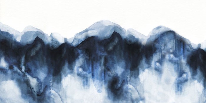 1168x829 Indigo blue abstract mural | FEATHR™