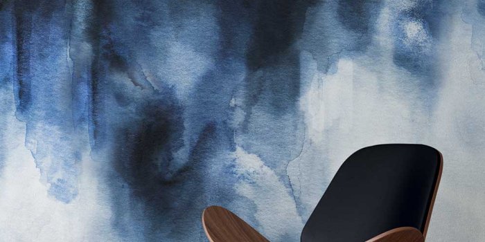 996x1295 Indigo blue abstract mural | FEATHR™