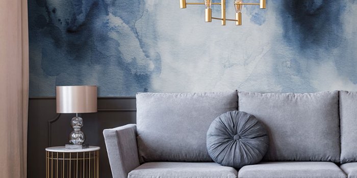 1560x1560 Indigo blue abstract mural | FEATHR™