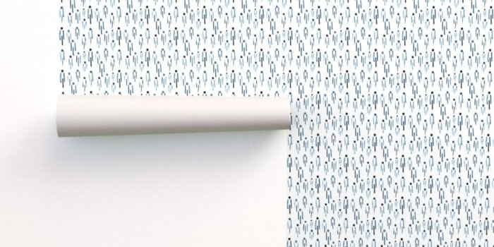 1024x1024 17-10E Abstract Watercolor People Indigo Blue on Isobar by