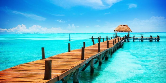 1332x850 Wallpaper sea, summer, tropics, pierce, beach, sea, paradise, pier