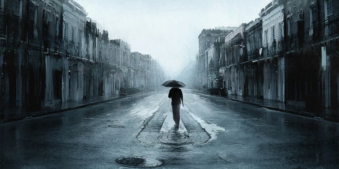 2000x1200 Lonely man under umbrella wallpapers and images - wallpapers