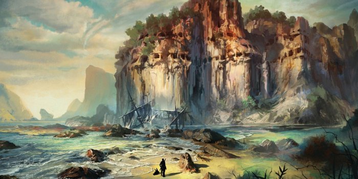 1920x1200 Lonely man by the sea wallpapers and images - wallpapers, pictures