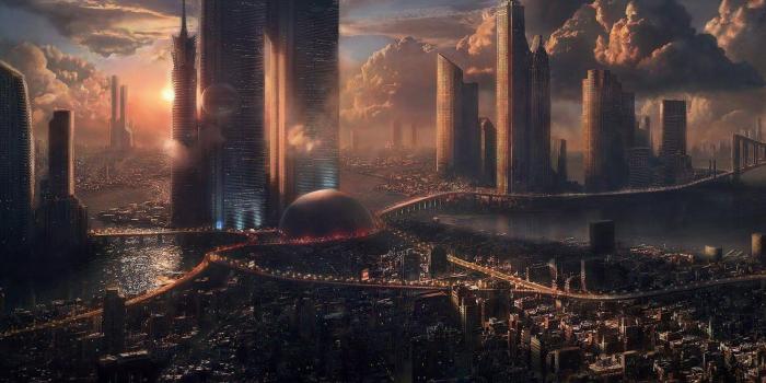 1920x1080 futuristic, fantasy art, future cities :: Wallpapers
