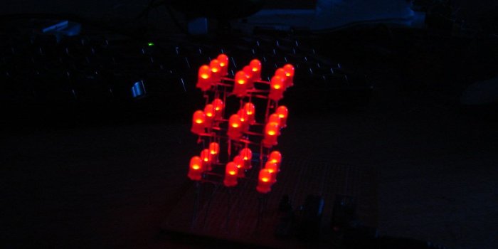 1024x768 LED cube - lights off | My weekend project - a 3x3 LED cube …
