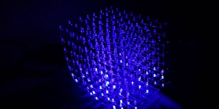 1920x1080 3D LED Cube Rain Effect (Using Assembly and Mini-Dragon)
