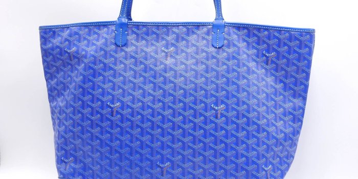 1600x1200 Details about Auth GOYARD ARTOIS MM Shoulder Tote Bag PVC Canvas Leather  Blue A-9824