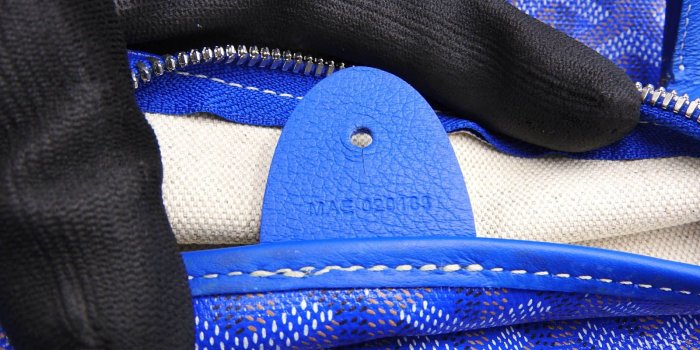1600x1200 Auth GOYARD ARTOIS MM Shoulder Tote Bag PVC Canvas Leather Blue A-9824