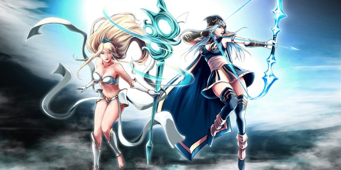 1920x1080 Ashe & Janna League Of Legends Champion Fan Art Hd Wallpaper