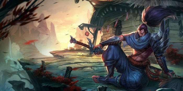 1366x768 League Of Legends Уasuo Champion Assassin Fighter Desktop Wallpaper