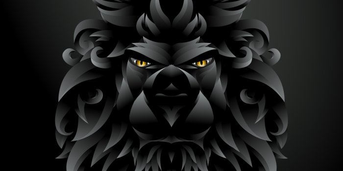 2464x1386 Dark Black Lion Illustration, HD Artist, 4k Wallpapers, Images