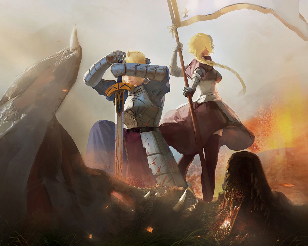 1280x1024 Download 1280x1024 wallpaper fate/grand order, battlefield, anime